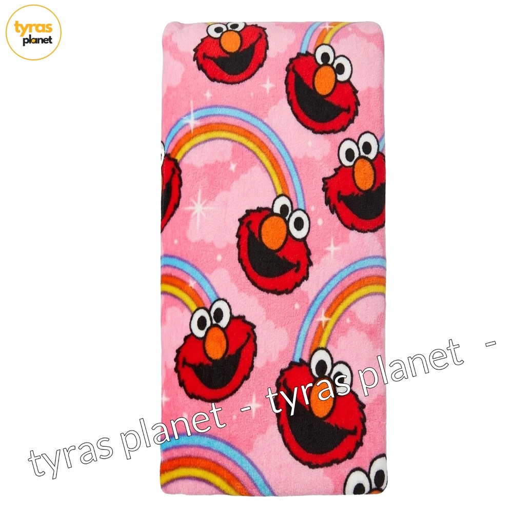 2 Sesame Street Happy ELMO Rainbows Stars Pink Plush Velour Hand Towels NEW